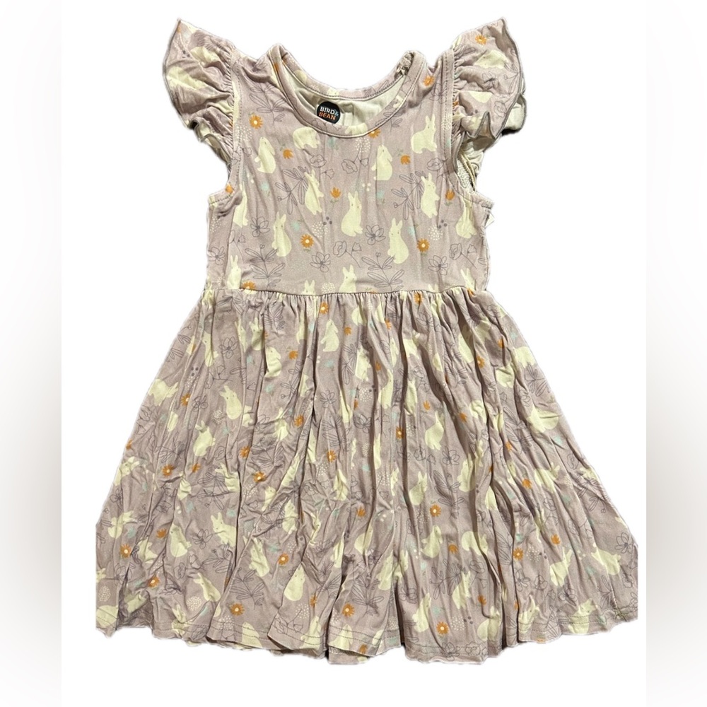 Bamboo ruffle sleeve bunny dress (brand new with tags)